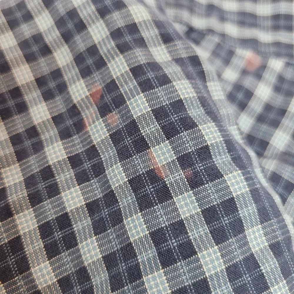 The North Face Plaid Shirt Mens XL Blue Good Short Sleeve Hiking‎ Button Up AT8E